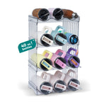 Water Bottle Organizer 4-Tier Set - Heavy Duty Stackable Holder for 40oz Stanley Tumblers & Wine Bottles, Drainable Kitchen Rack, Easy to Clean