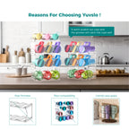Water Bottle Organizer for 40 oz Stanley, Heavy Duty & Tall Kitchen Organizer and Water Bottle Accessory Organizer, Stackable Water Bottle Holder Wine Rack Gift, Drainable Easy to Clean, 3 Tier Set