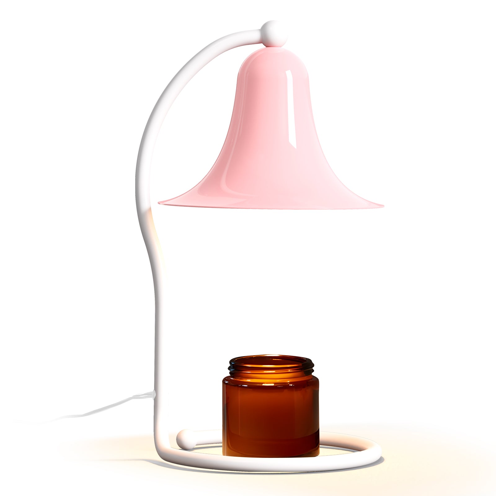 Candle Warmer Lamp for Jar Candles,with Timer and Dimmer,Adjustable Brightness,All Metal Lamp Body,Suitable for Aromatherapy Waxes Pink Trumpet-Shape
