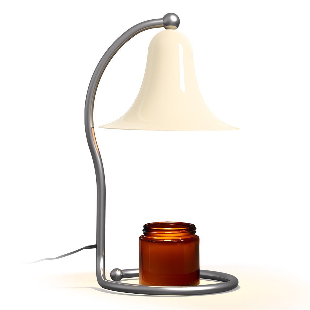 Candle Warmer Lamp for Jar Candles,with Timer and Dimmer,Adjustable Brightness,All Metal Lamp Body,Suitable of Aromatherapy Waxes White Trumpet-Shape