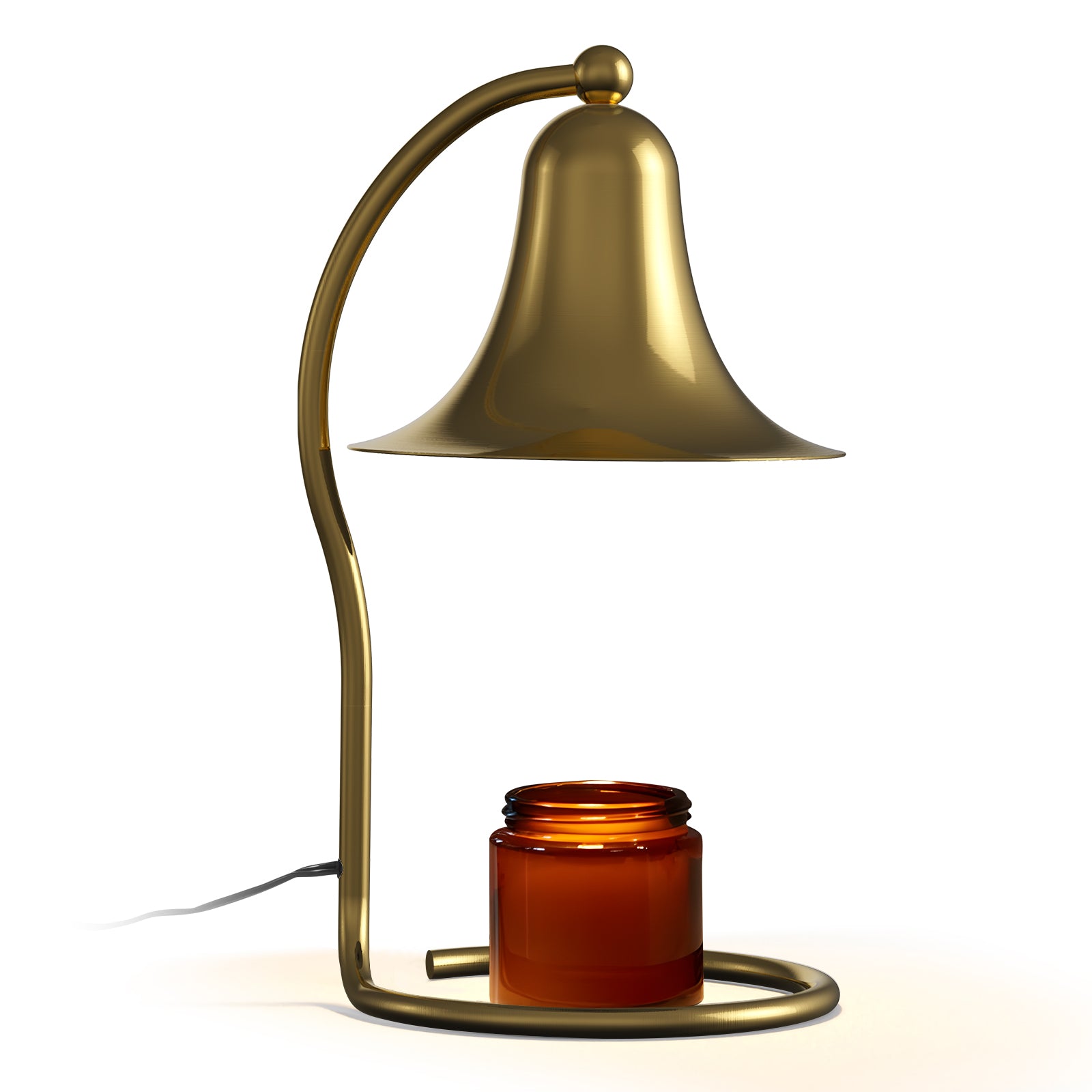 Candle Warmer Lamp for Jar Candles,with Timer and Dimmer,Adjustable Brightness,All Metal Lamp Body,Suitable for Aromatherapy Waxes Gold Trumpet-Shape