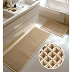 Waffle Bath Mat Set with Non-Slip Backing, 2 Count(20"×47" and 16"×24")