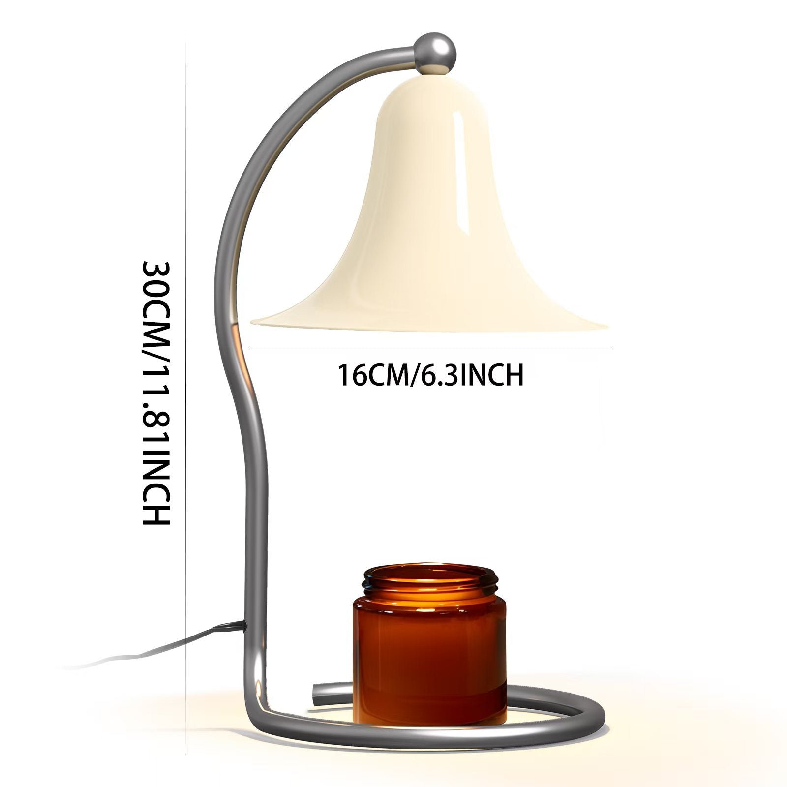 Candle Warmer Lamp for Jar Candles,with Timer and Dimmer,Adjustable Brightness,All Metal Lamp Body,Suitable of Aromatherapy Waxes White Trumpet-Shape