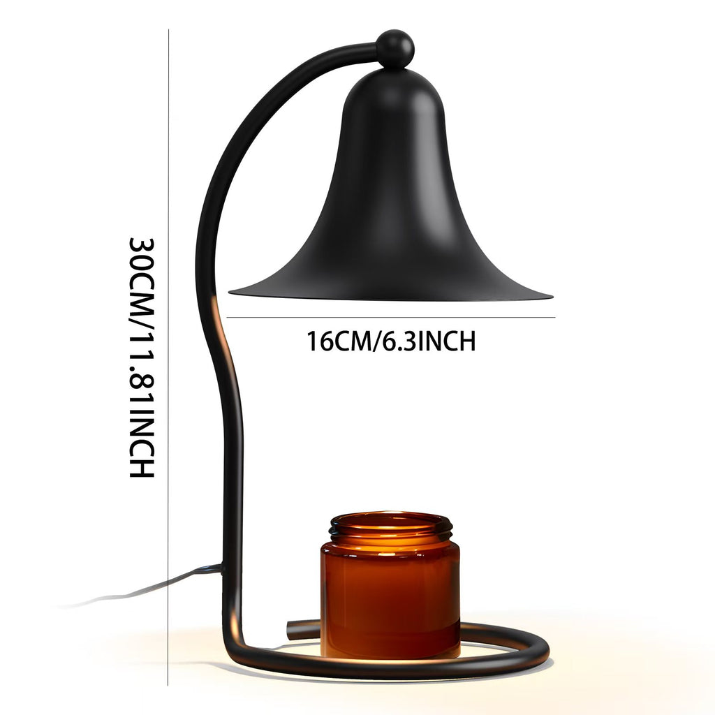 Candle Warmer Lamp for Jar Candles with Timer and Dimmer, Adjustable Brightness, All Metal Lamp Body, Suitable for Aromatherapy Waxes, Black Trumpet-Shaped