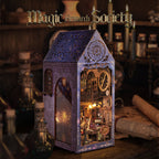 DIY Book Nook Kit - 3D Wooden Puzzle Booknook for Adults, Miniature House Dollhouse Kit for Bookend Bookshelf Insert Decor, Magic Book Model Build Gift for Teen Girls Boys Women Men
