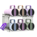 Water Bottle Organizer for 40 oz Stanley, Heavy Duty & Tall Kitchen Organizer and Water Bottle Accessory Organizer, Stackable Water Bottle Holder Wine Rack Gift, Drainable Easy to Clean, 3 Tier Set