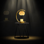 Bronze Candle Warmer Lamp for Jar Candles with Adjustable Brightness＆Timer，Handcrafted Crystal＆Wooden Base,Candle Lamp Luxurious Design+2Bulbs,Home Decoration Electric Candle lamp