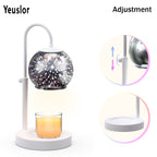 Silver Candle Warmer Lamp with Timer&Dimmer，Star Lampshade with Adjustable Height＆Rotatable Pole，Metal Base for Jar Candles，Wax Melting Electric Warmer Light，Modern Warmer Lantern
