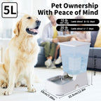 Automatic Dog Cat Water Dispenser Large Capacity 5Lfor Cats and Medium and Large-Sized Dogs with Stainless Steel Bowl (Black, 5L)