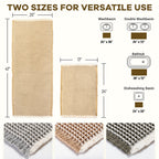Waffle Bath Mat Set with Non-Slip Backing, 2 Count(20"×47" and 16"×24")