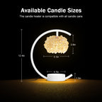 White Candle Warmer Lamp for Jar Candles with Adjustable Brightness＆Timer，Handcrafted Crystal＆Wooden Base,Candle Lamp Luxurious Design+2Bulbs,Home Decoration Electric Candle lamp