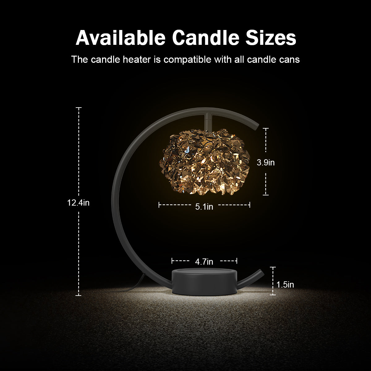 Candle Warmer Lamp for Jar Candles with Adjustable Brightness＆Timer，Handcrafted Crystal Candle Lamp Luxurious Design+2Bulbs,Home Decoration Electric Candle Lamp