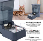 Automatic Dog Cat Water Dispenser Large Capacity 5Lfor Cats and Medium and Large-Sized Dogs with Stainless Steel Bowl (Black, 5L)