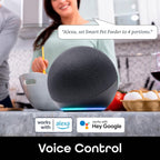 Smart Feeder, 4 Liter Automatic Pet Dog and Cat Feeder, Wi-Fi Control Compatible with Alexa and Google Home