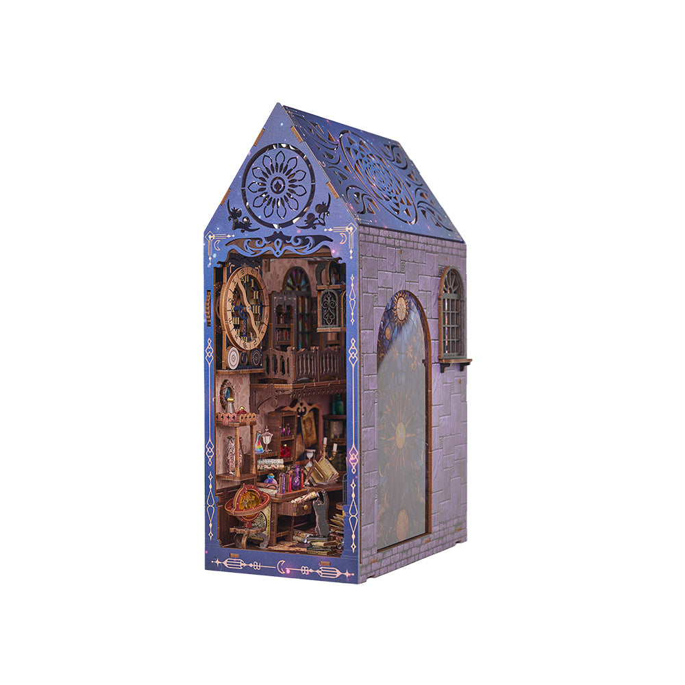 DIY Book Nook Kit - 3D Wooden Puzzle Booknook for Adults, Miniature House Dollhouse Kit for Bookend Bookshelf Insert Decor, Magic Book Model Build Gift for Teen Girls Boys Women Men