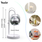 Silver Candle Warmer Lamp with Timer&Dimmer，Star Lampshade with Adjustable Height＆Rotatable Pole，Metal Base for Jar Candles，Wax Melting Electric Warmer Light，Modern Warmer Lantern