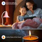 Candle Warmer Lamp for Jar Candles,with Timer and Dimmer,Adjustable Brightness,All Metal Lamp Body,Suitable for Aromatherapy Waxes Pink Trumpet-Shape