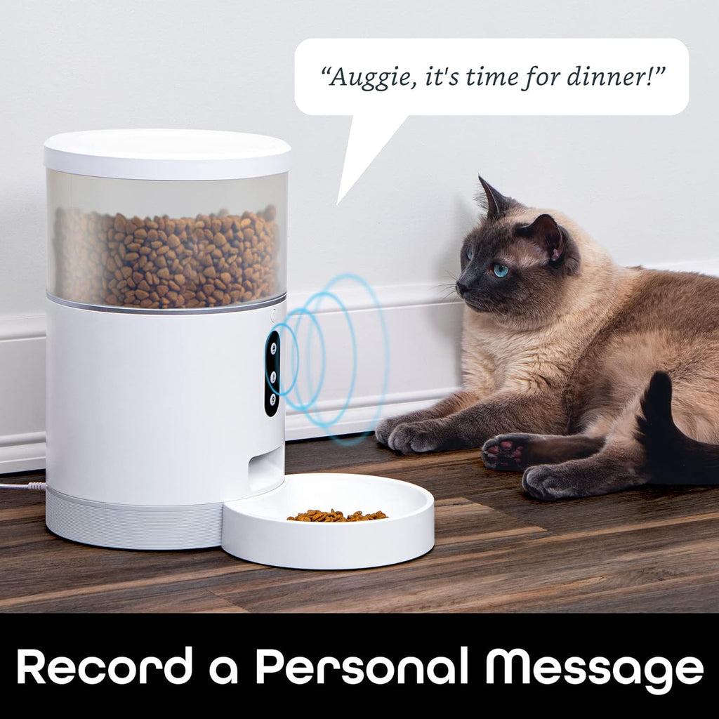 Smart Feeder, 4 Liter Automatic Pet Dog and Cat Feeder, Wi-Fi Control Compatible with Alexa and Google Home