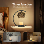 Candle Warmer Lamp for Jar Candles with Adjustable Brightness＆Timer，Handcrafted Crystal Candle Lamp Luxurious Design+2Bulbs,Home Decoration Electric Candle Lamp