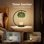 Candle Warmer Lamp for Jar Candles with Adjustable Brightness＆Timer，Handcrafted Green Crystal Candle Lamp Luxurious Design+2Bulbs,Home Decoration Electric Candle lamp