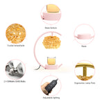 Pink Candle Warmer Lamp for Jar Candles with Adjustable Brightness＆Timer，Handcrafted Crystal＆Wooden Base,Candle Lamp Luxurious Design+2Bulbs,Home Decoration Electric Candle lamp