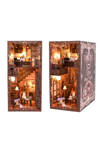 Book Nook Kit for Adults, DIY NO.9 Castle Kits 3D Wooden Bookend Puzzle for Men, Decorative Bookend Bookshelf Alley Decor for Women, Christmas New Year Gifts for Family and Friends
