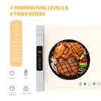 Warming Mat for Food, 2 Pack Food Warming Mat, Adjustable Temperature (7 Levels), 6 Timers, Fast Heating Silicone Tray for Buffets, Parties, Home & Travel Warming Mat for Food with Child Safety Lock