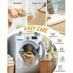 Waffle Bath Mat Set with Non-Slip Backing, 2 Count(20"×47" and 16"×24")